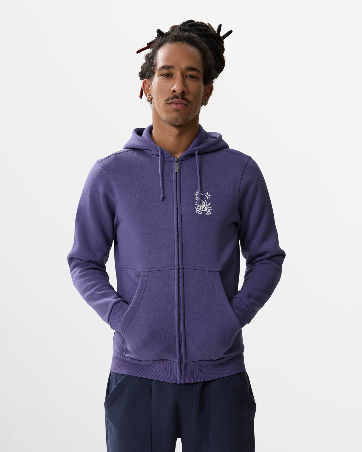 Felpa con cappuccio e zip "Neon Scorpion" uomo - Scorpion Bay