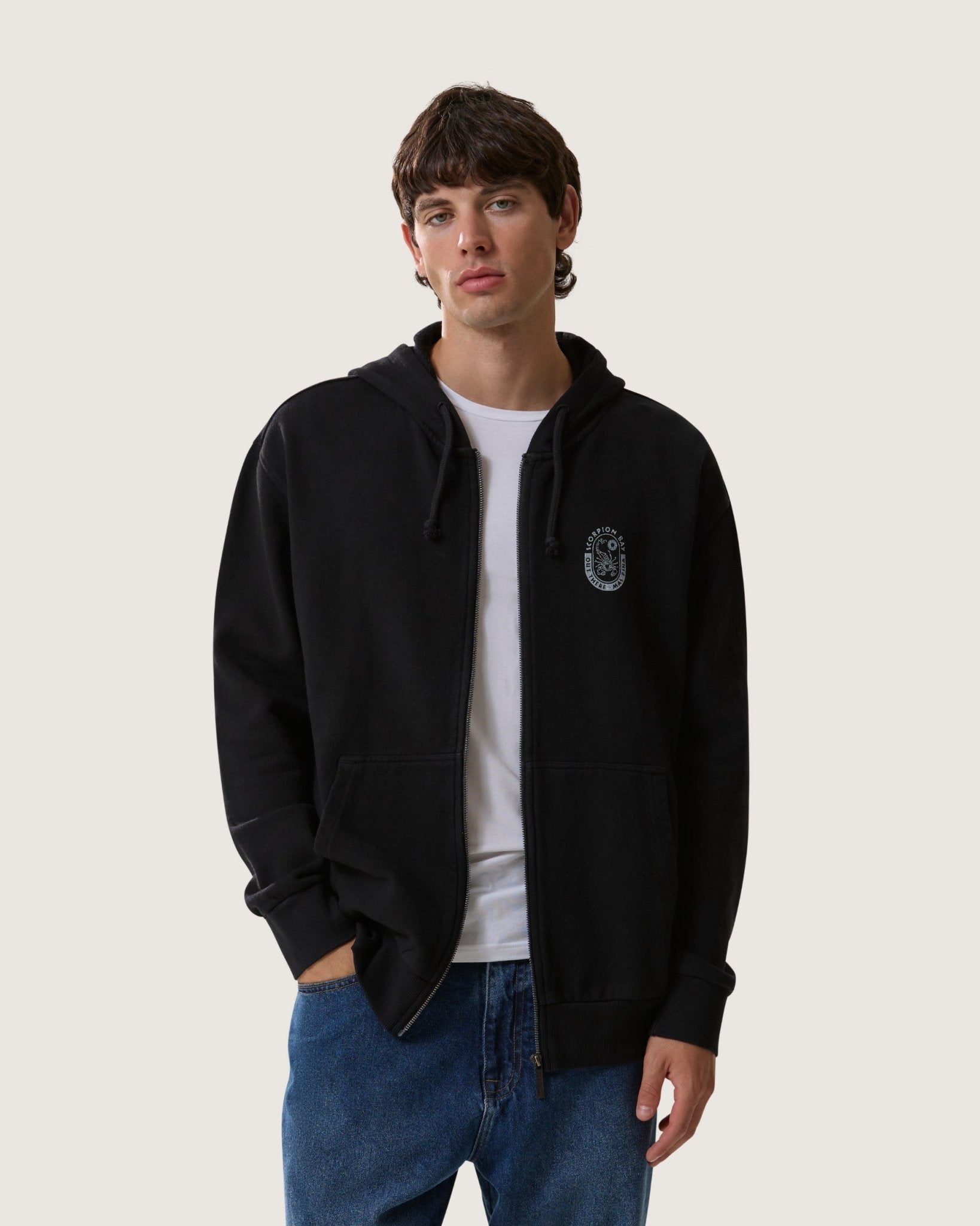 Felpa con cappuccio e zip “Scribble Logo” uomo - Scorpion Bay