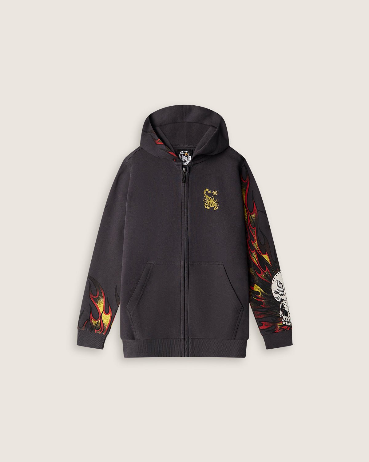 Felpa con cappuccio e zip "Skulls on fire" bambino - Scorpion Bay