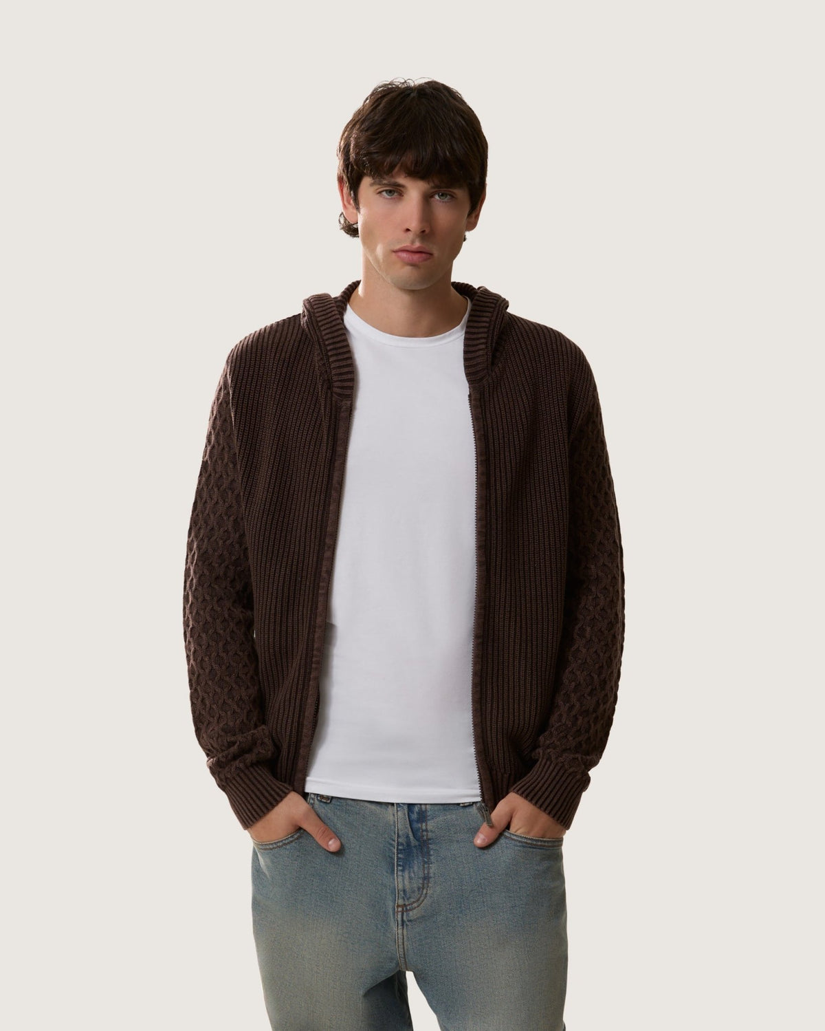 Felpa in maglia con cappuccio e zip uomo uomo - Scorpion Bay