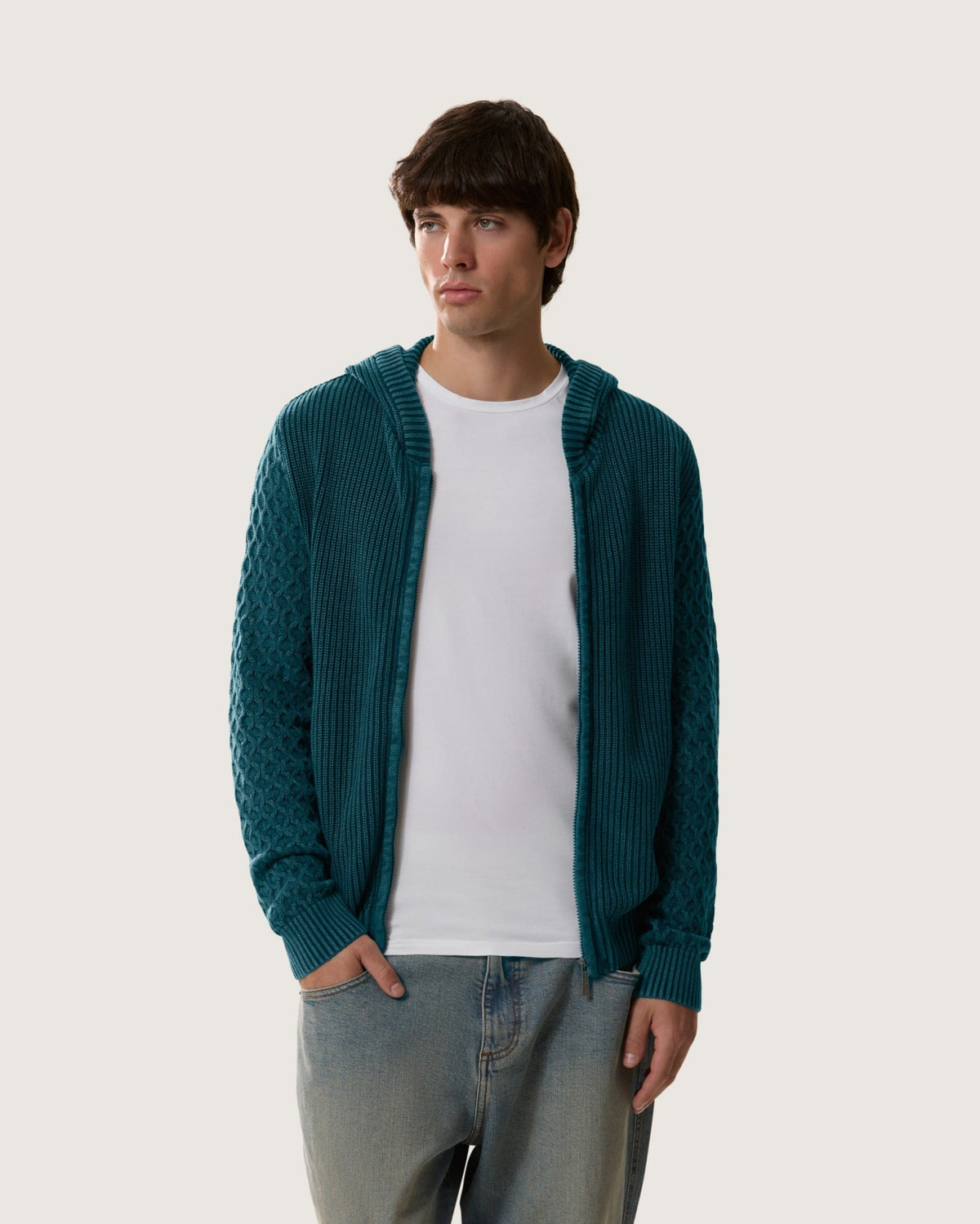 Felpa in maglia con cappuccio e zip uomo uomo - Scorpion Bay