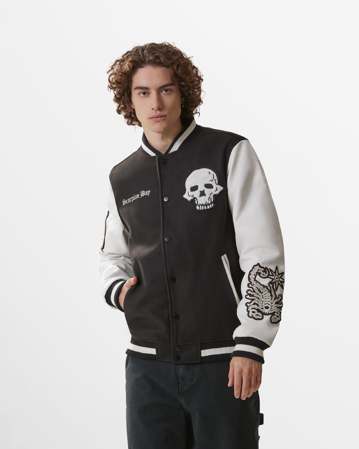 Giacca stile varsity "Skull" uomo - Scorpion Bay