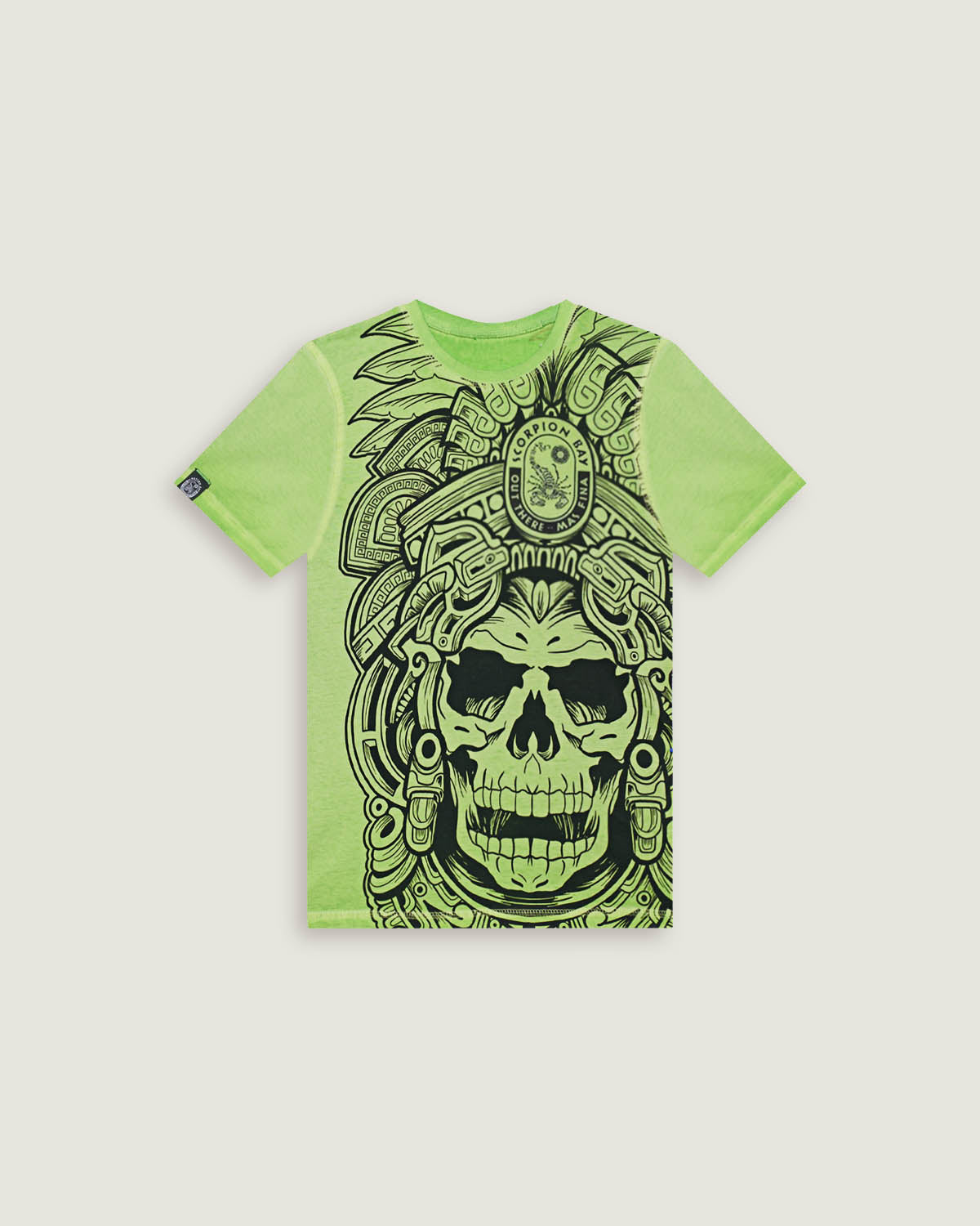Child | Doubleface t-shirt "Aztec Mask" Color Lime