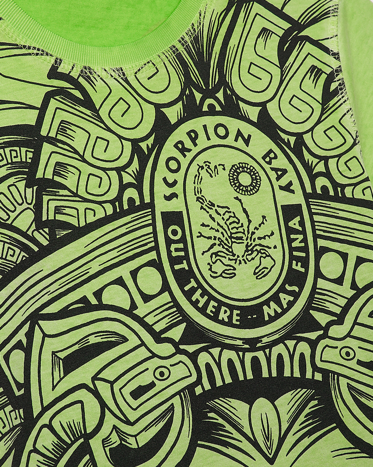 Child | Doubleface t-shirt "Aztec Mask" Color Lime
