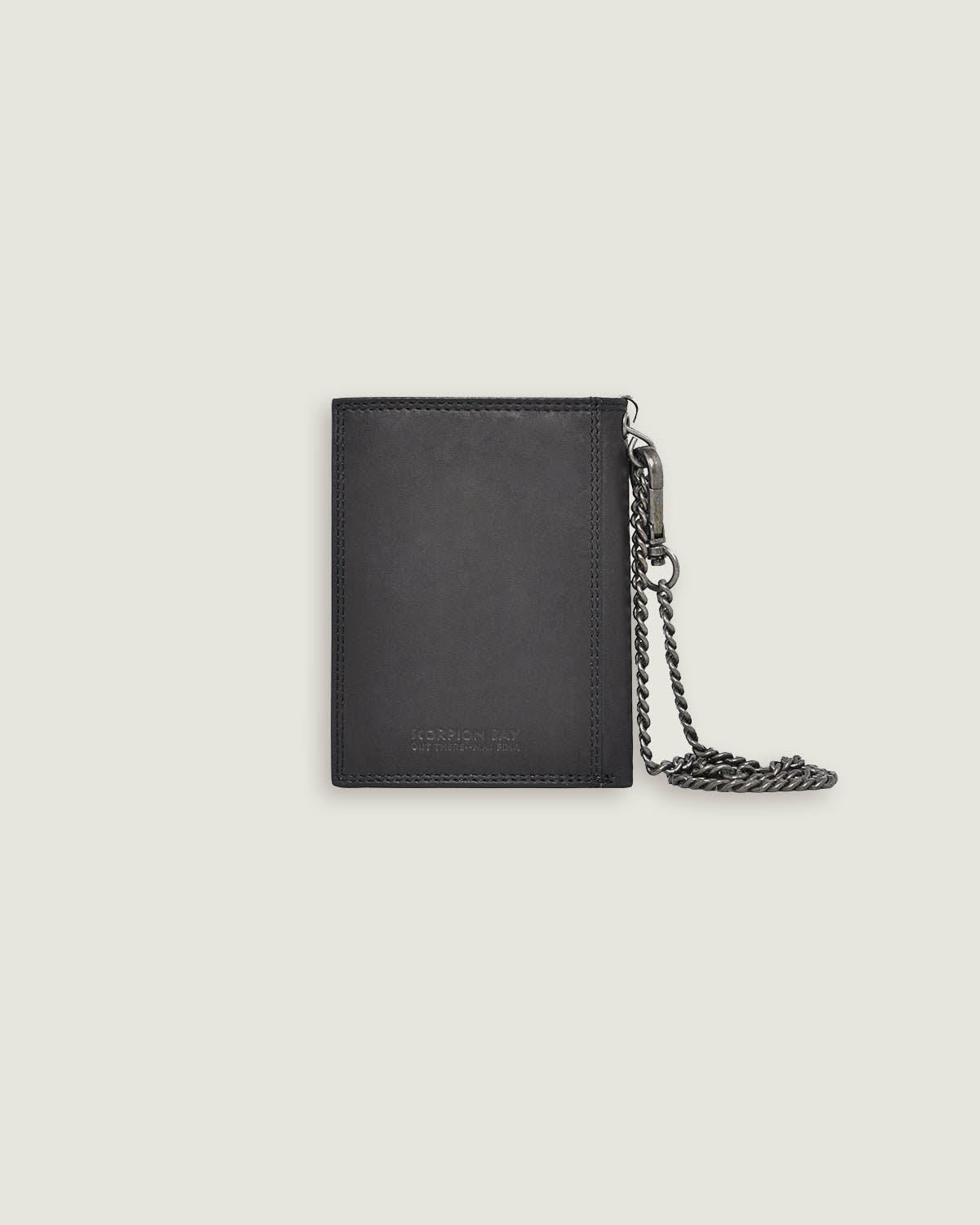 Portafoglio in pelle con catena e logo in metallo - Scorpion Bay