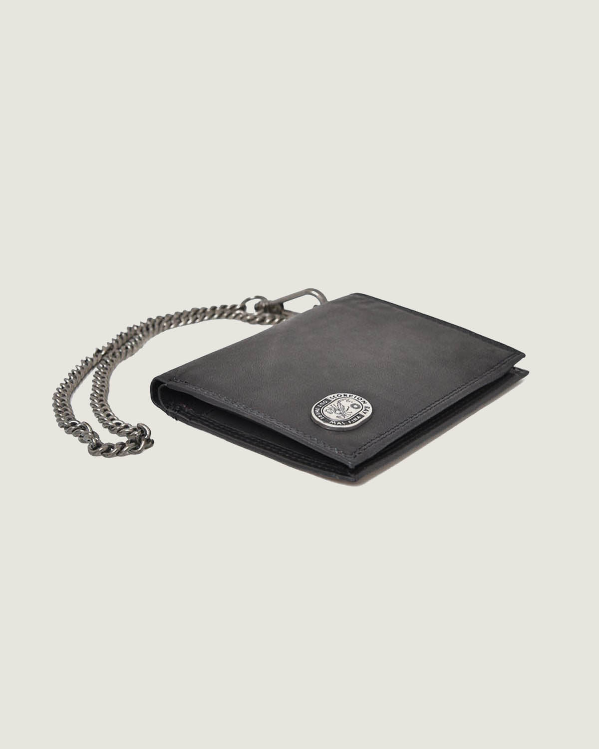 Portafoglio in pelle con catena e logo in metallo - Scorpion Bay