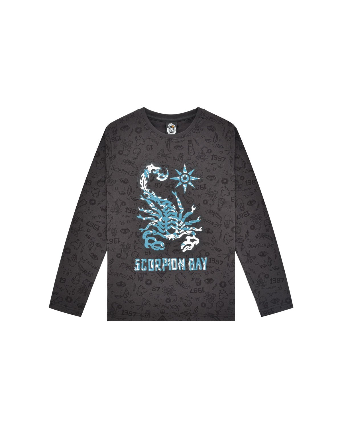 T-Shirt a manica lunga stampata "Sketches" bambino - Scorpion Bay