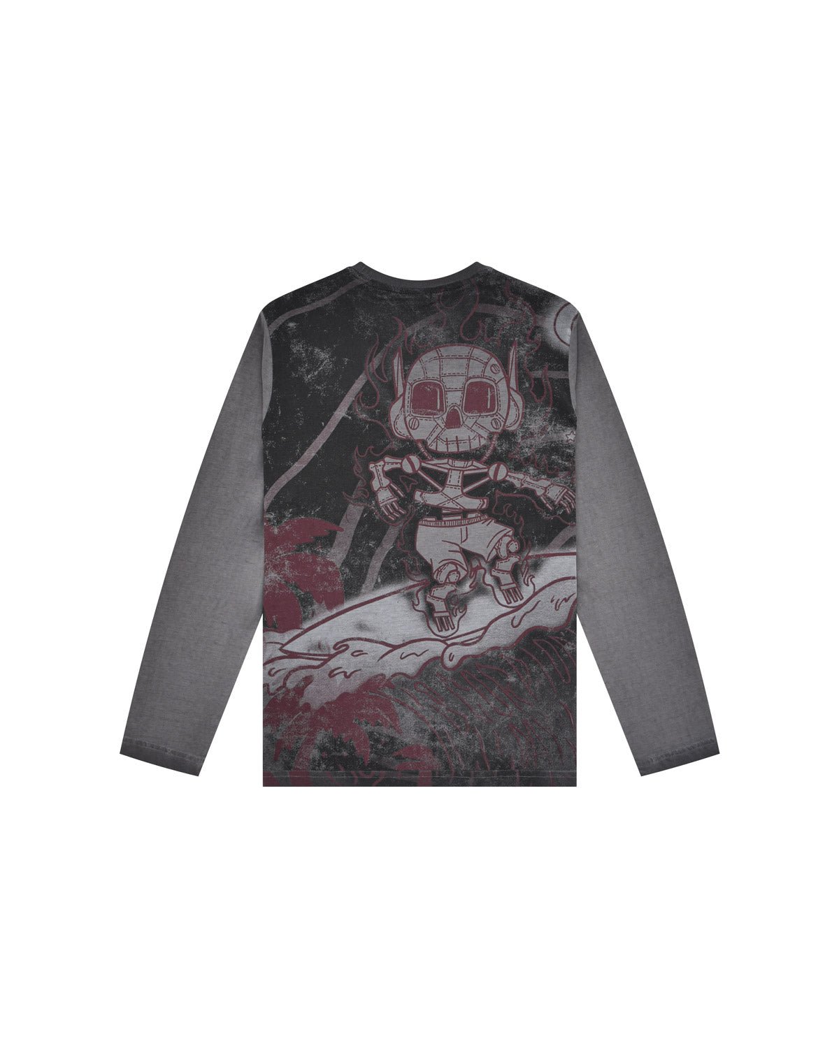 T-Shirt a manica lunga stampata "Surfing Robot" bambino - Scorpion Bay