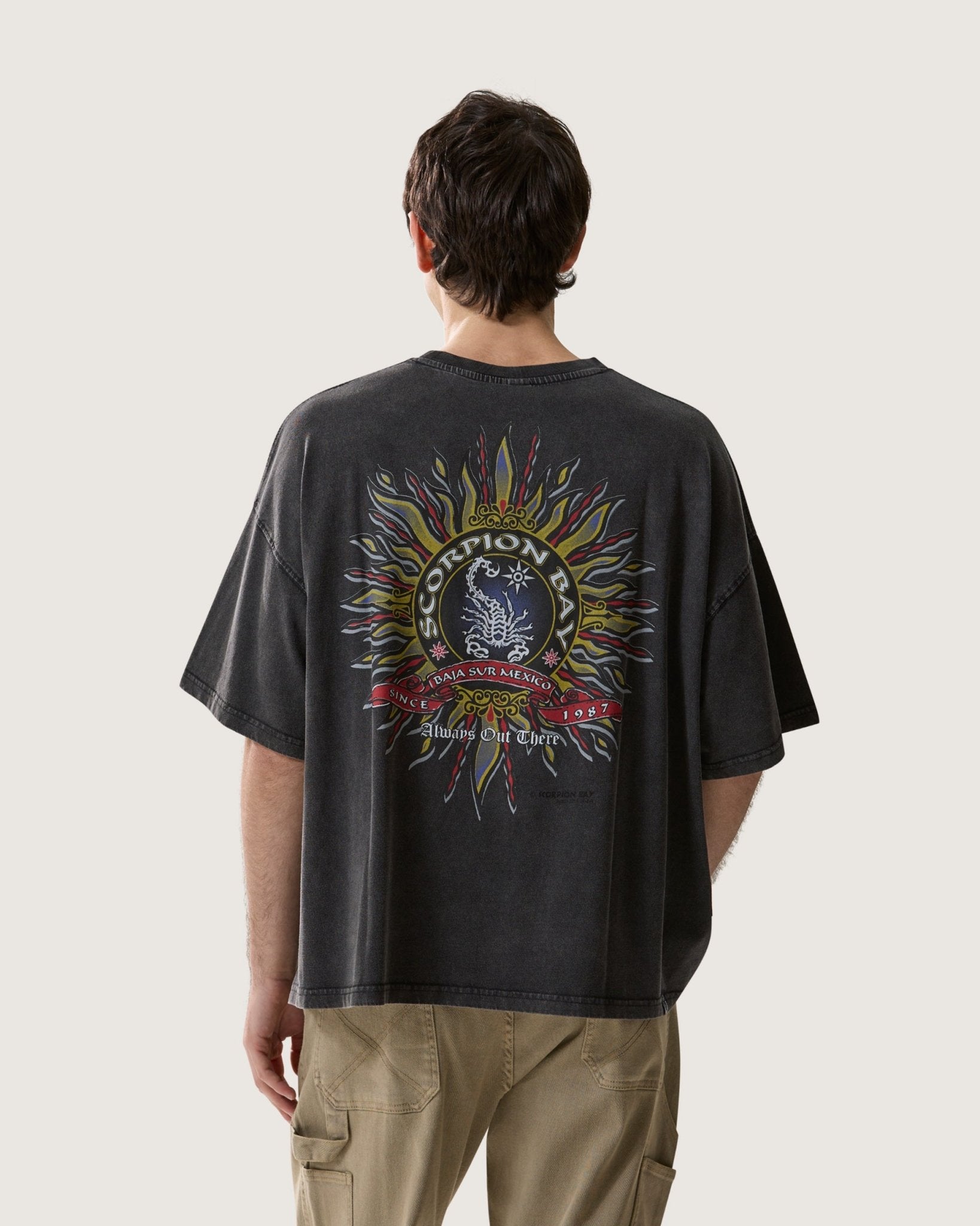 T-shirt boxy d'archivio "Baja Sun" uomo - Scorpion Bay
