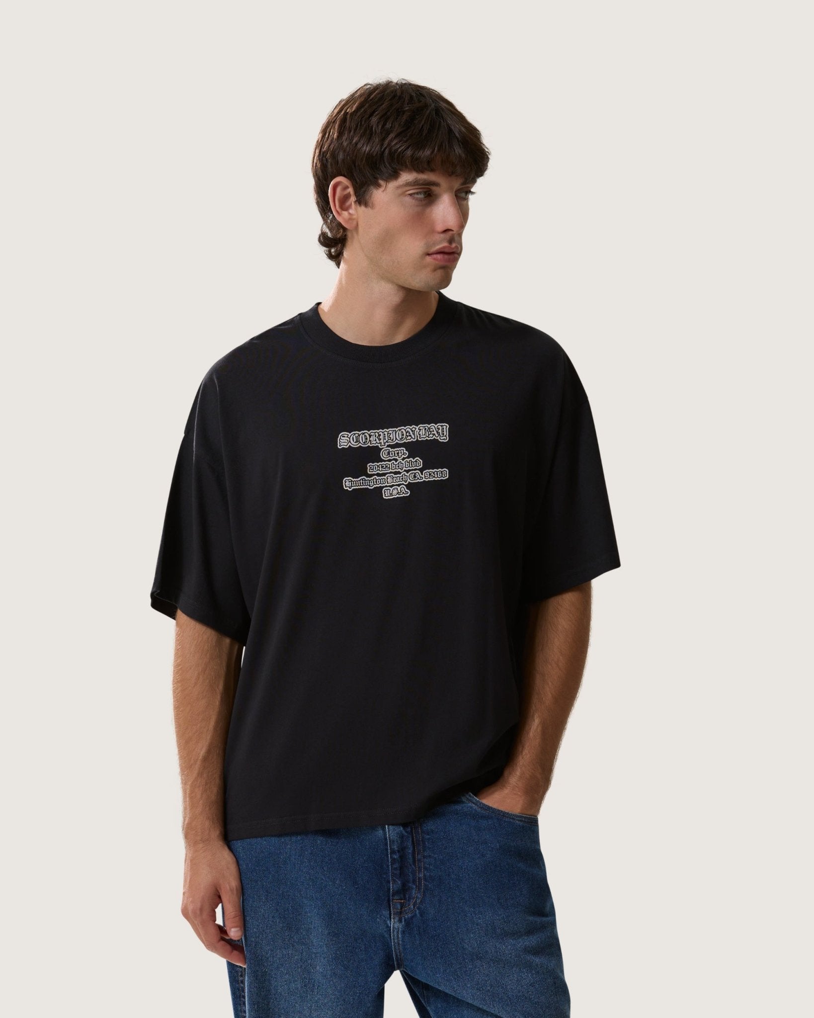 T-shirt boxy "Gothic Lettering" uomo - Scorpion Bay