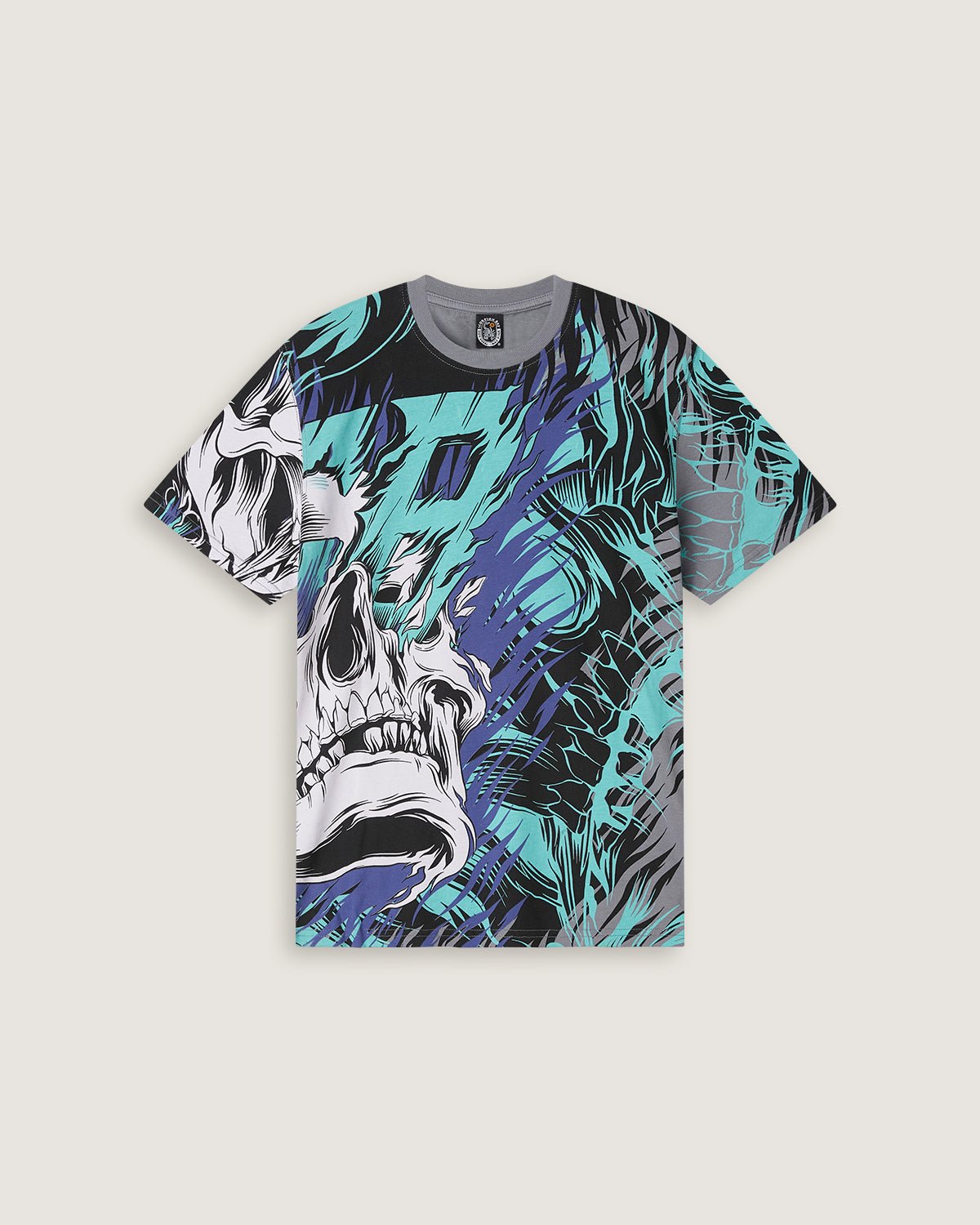 T-shirt stampata all over "Neon Skull" bambino - Scorpion Bay