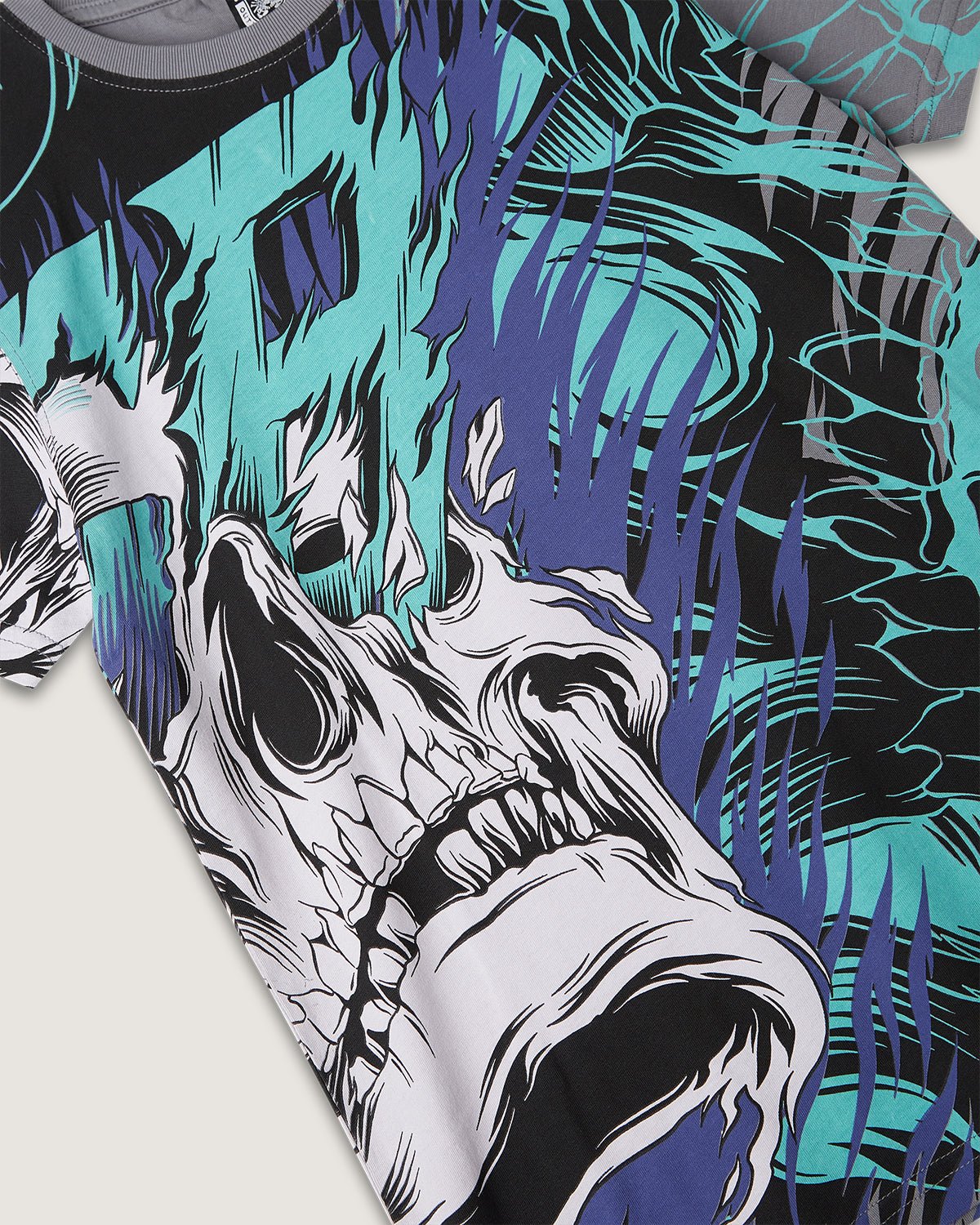 T-shirt stampata all over "Neon Skull" bambino - Scorpion Bay