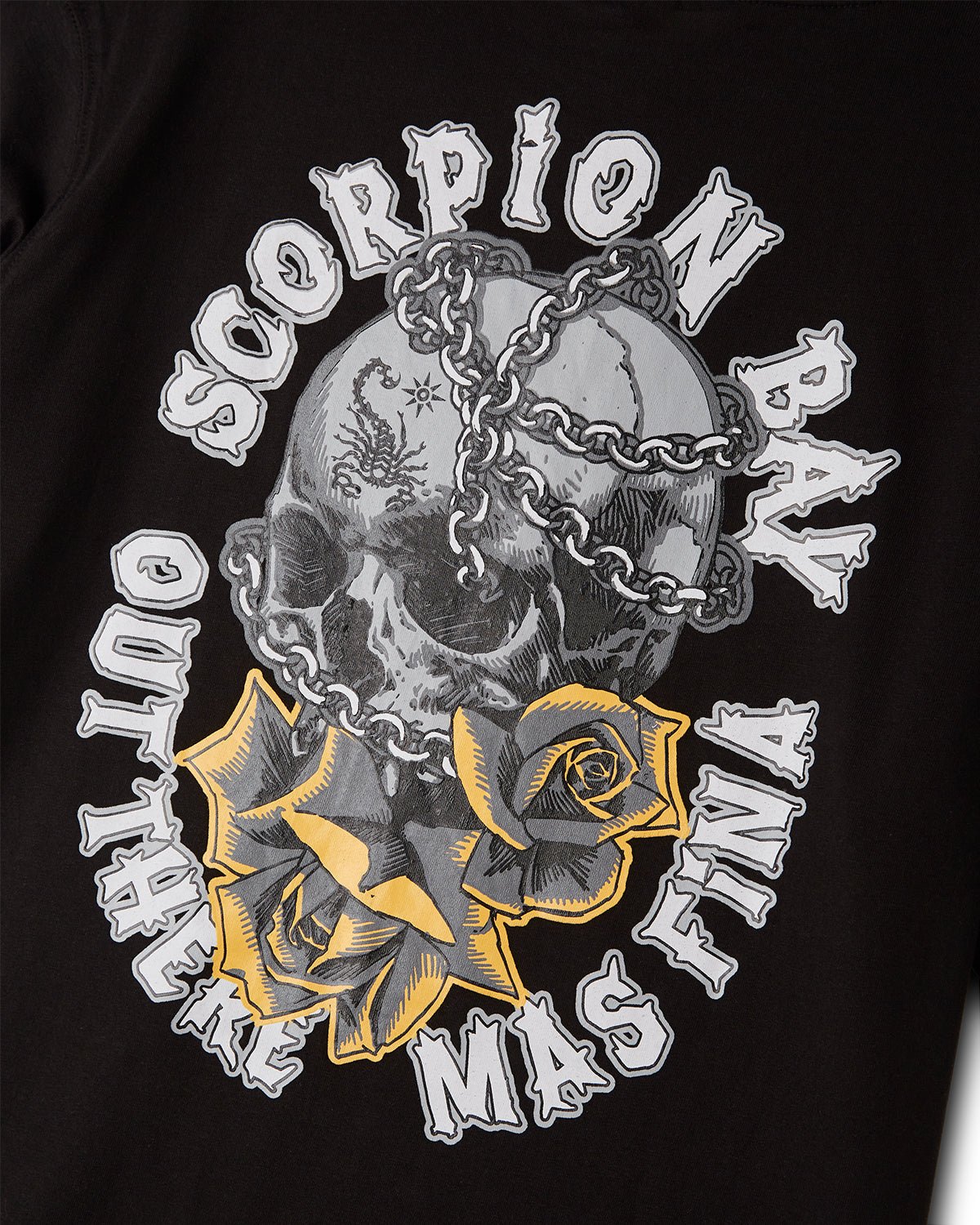 T-Shirt stampata "Chained Skull & Roses" uomo - Scorpion Bay