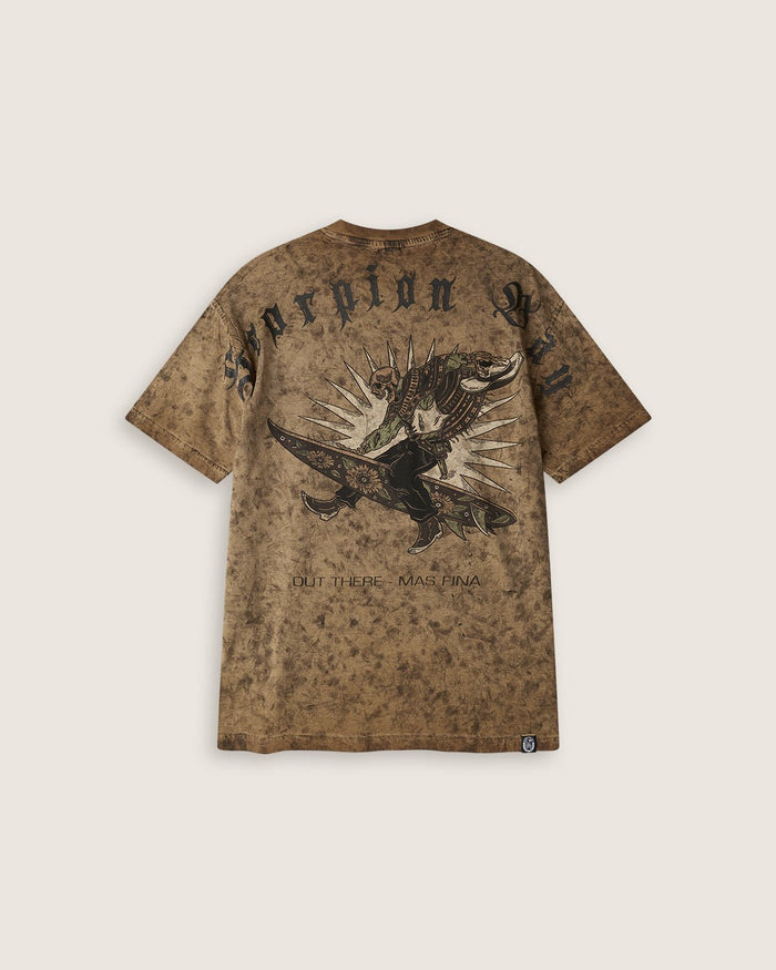 T-shirt stampata dirty "Surf Rodeo" uomo - Scorpion Bay