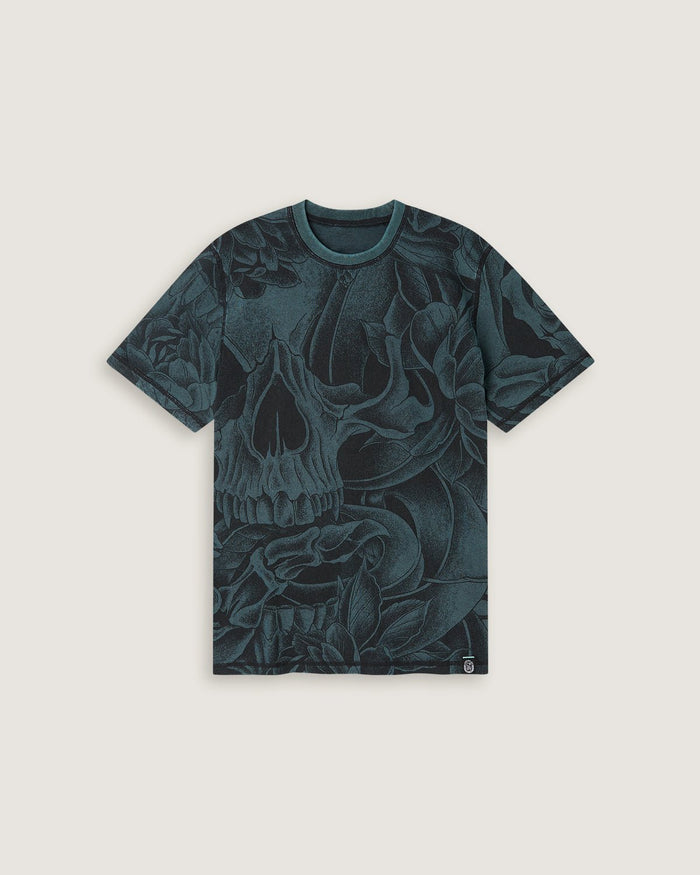 T-shirt stampata double face "Snake & Flowers" uomo - Scorpion Bay