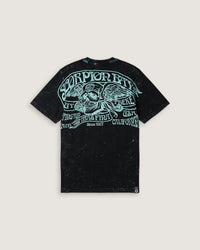 T-shirt Uomo Thedifferent Scollo A V – Bianca Con Stampa Teschio, Papillon E Dente D'oro, 100% Cotone