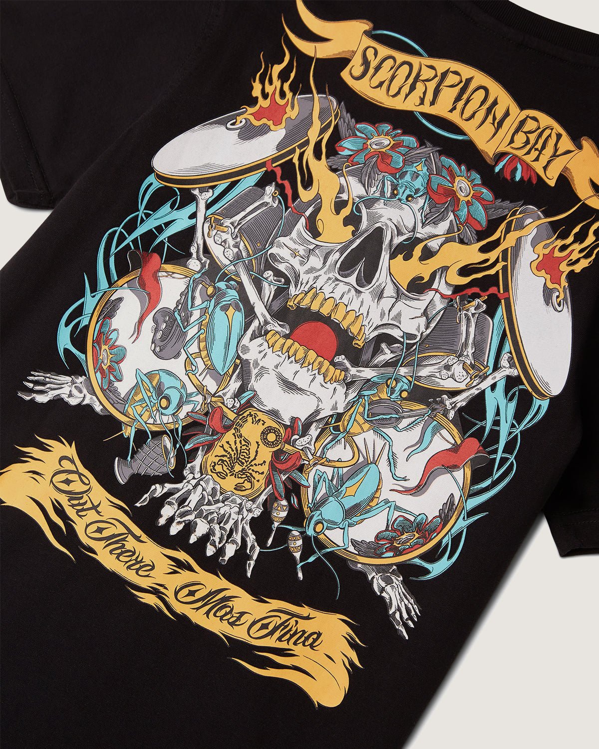 T-shirt stampata printastic "Skull drums" bambino - Scorpion Bay