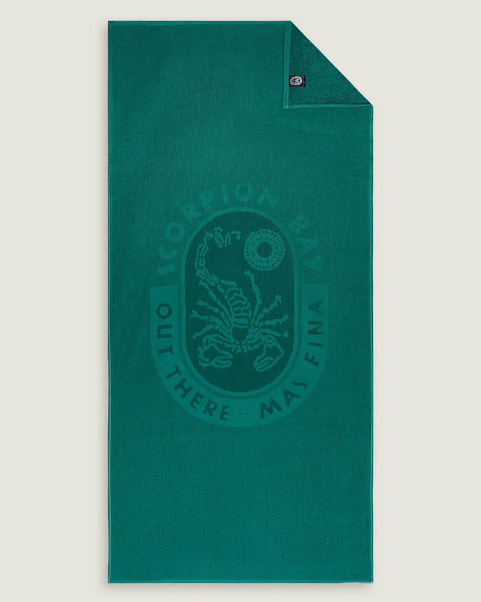 Telo Mare "Logo Jacquard" Color Smeraldo - Scorpion Bay