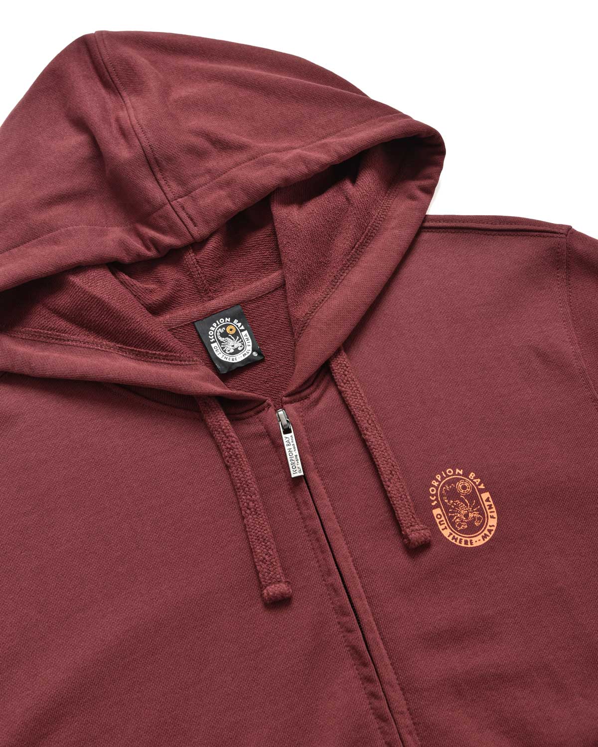 Uomo | Felpa Color Mattone "Hell Of A Surfer" Con Cappuccio E Zip 100% Cotone - Scorpion Bay
