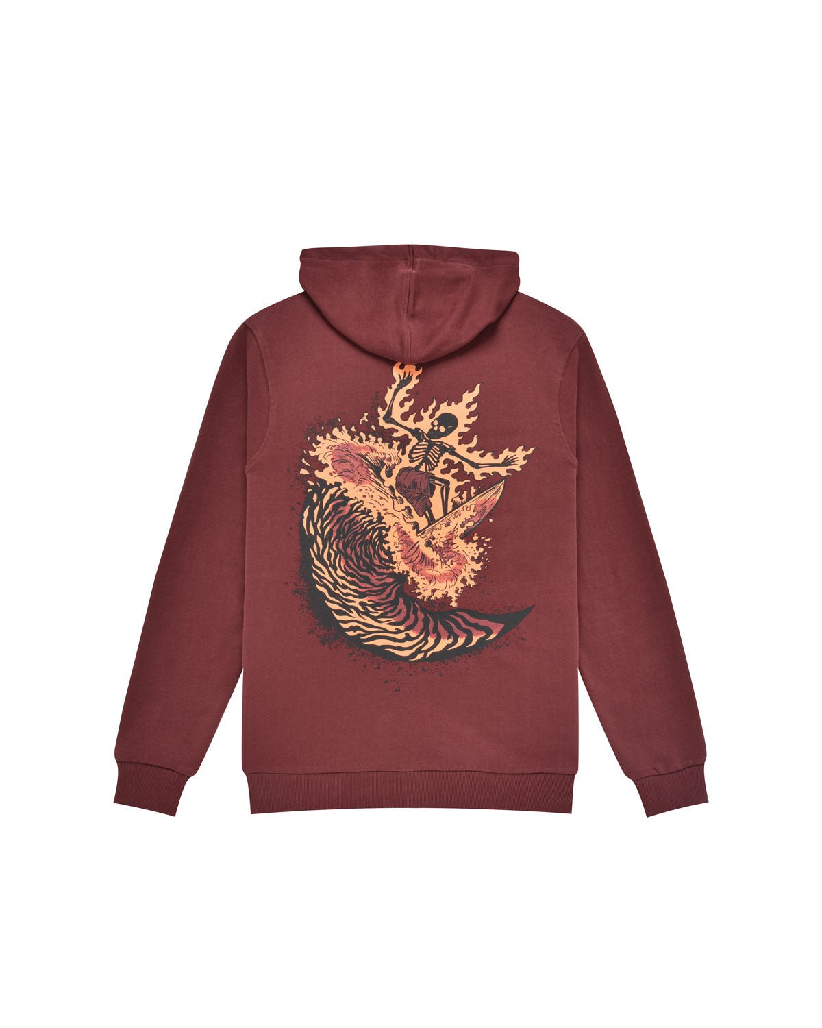 Uomo | Felpa Color Mattone "Hell Of A Surfer" Con Cappuccio E Zip 100% Cotone - Scorpion Bay