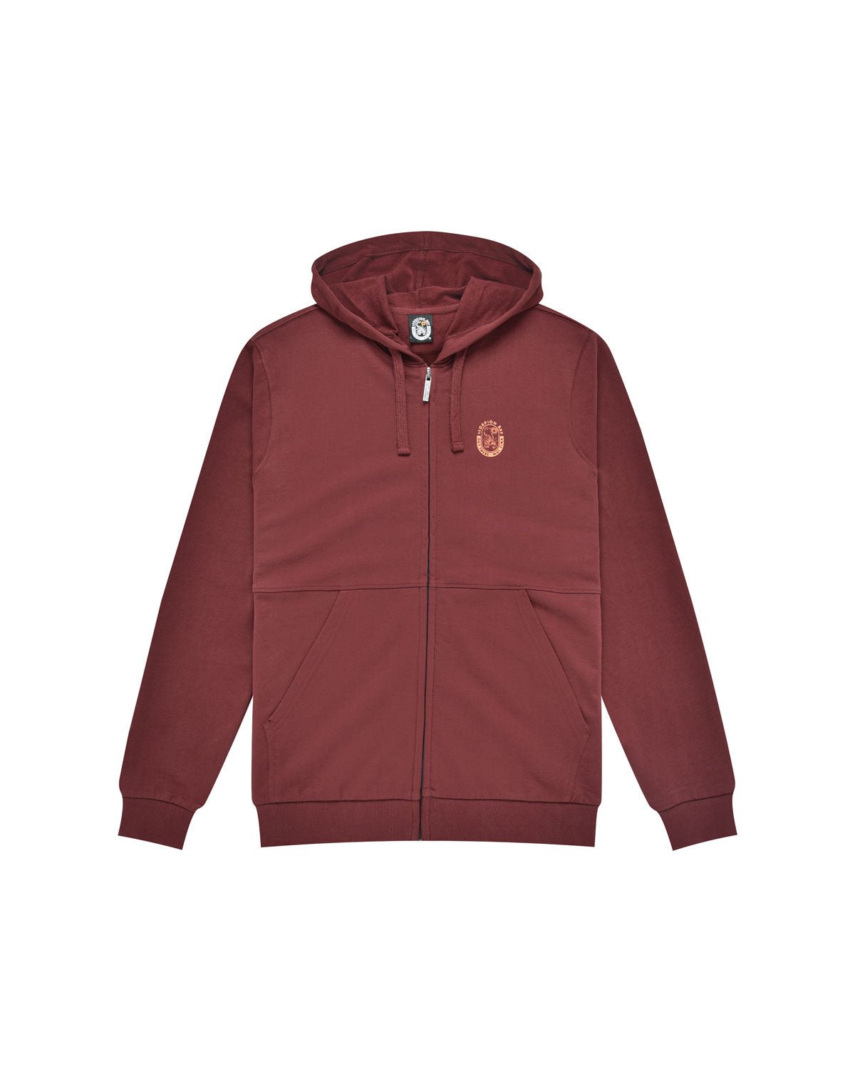 Uomo | Felpa Color Mattone "Hell Of A Surfer" Con Cappuccio E Zip 100% Cotone - Scorpion Bay