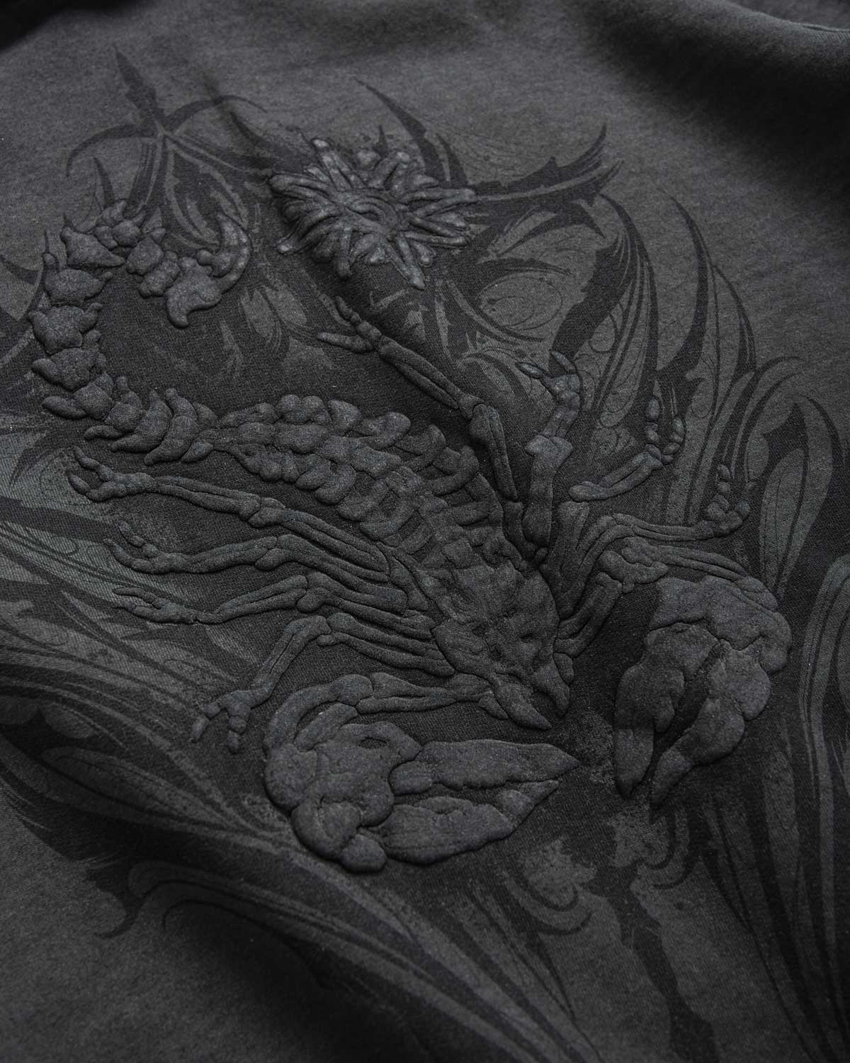 Uomo | Felpa Con Cappuccio Color Carbone "Tribal Scorpion" In 100% Cotone - Scorpion Bay