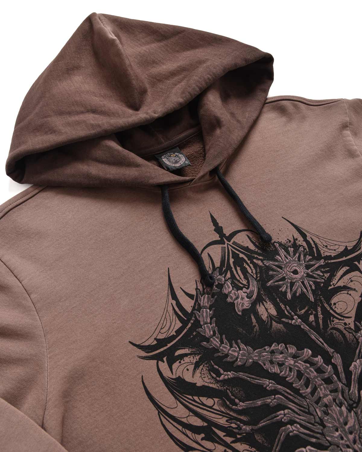Uomo | Felpa Con Cappuccio Color Tabacco "Tribal Scorpion" In 100% Cotone - Scorpion Bay