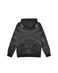 Uomo | Felpa Con Stampa All - Over "Scorpion Ouija" Nera Con Cappuccio - Scorpion Bay