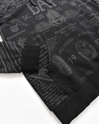 Uomo | Felpa Con Stampa All - Over "Scorpion Ouija" Nera Con Cappuccio - Scorpion Bay