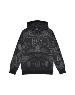Uomo | Felpa Con Stampa All - Over "Scorpion Ouija" Nera Con Cappuccio - Scorpion Bay
