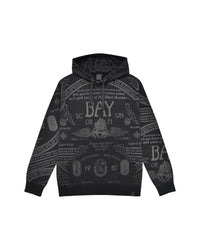 Uomo | Felpa Con Stampa All - Over "Scorpion Ouija" Nera Con Cappuccio - Scorpion Bay