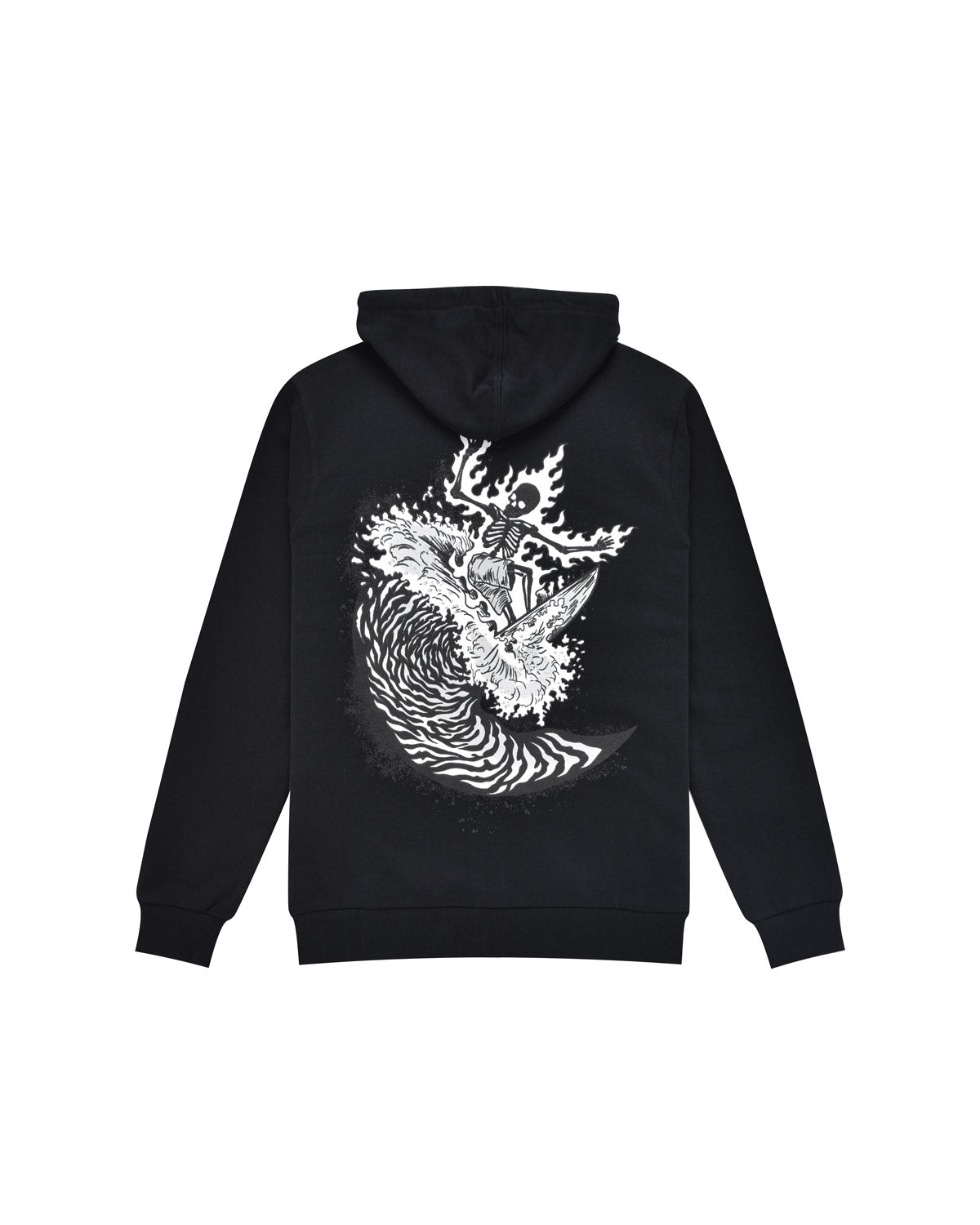 Uomo | Felpa Nera "Hell Of A Surfer" Con Cappuccio E Zip 100% Cotone - Scorpion Bay