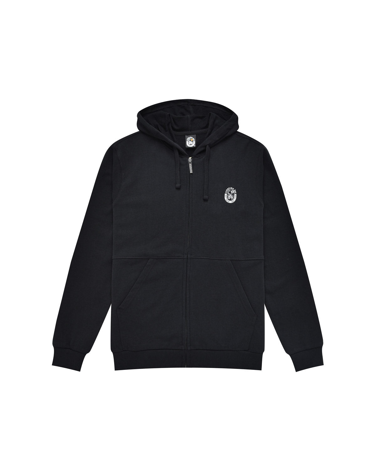 Uomo | Felpa Nera "Hell Of A Surfer" Con Cappuccio E Zip 100% Cotone - Scorpion Bay