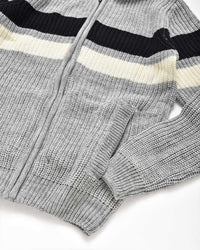 Uomo | Pullover In Maglia A Righe Grigio Con Cappuccio Teddy - Scorpion Bay