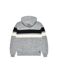 Uomo | Pullover In Maglia A Righe Grigio Con Cappuccio Teddy - Scorpion Bay