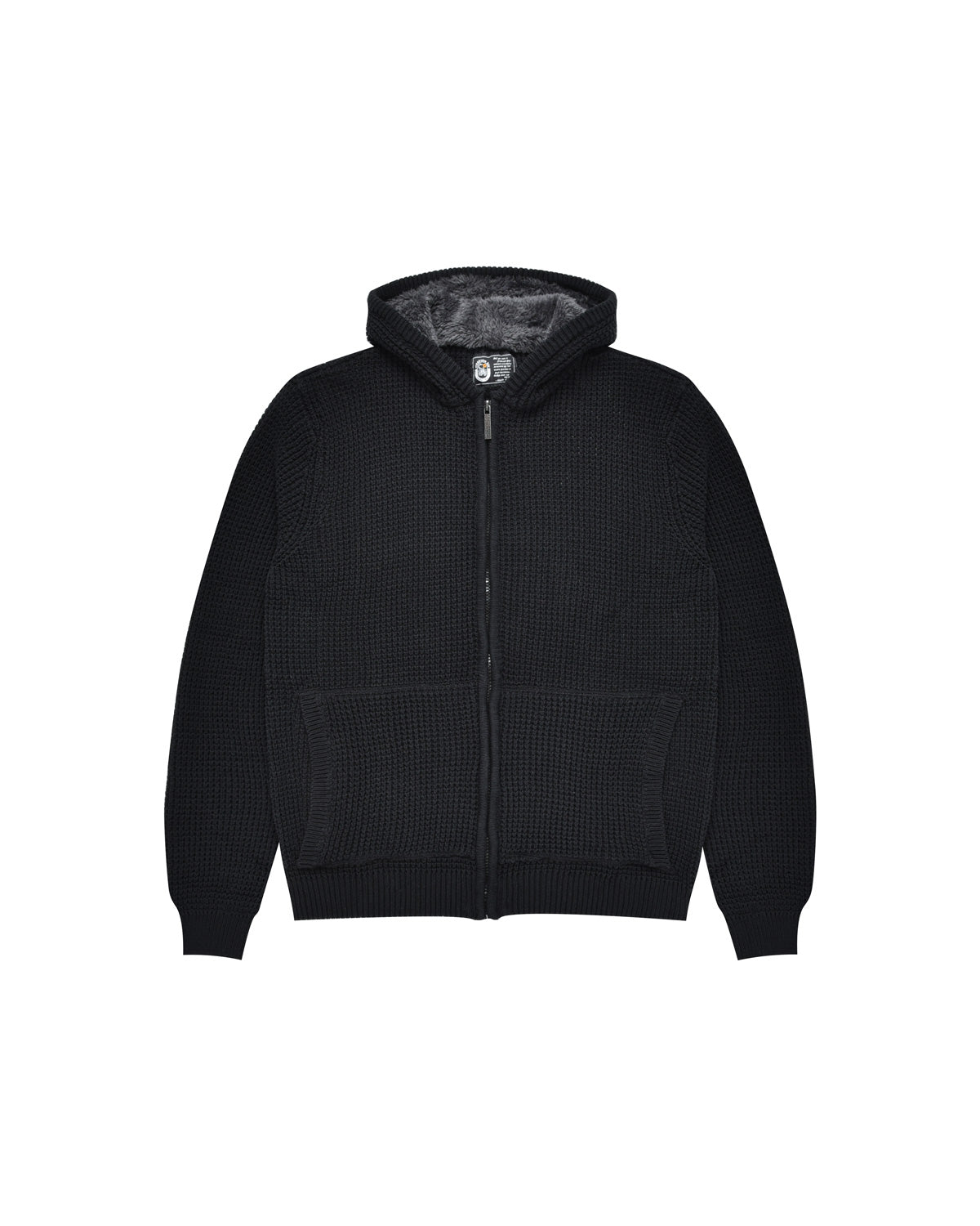 Uomo | Pullover In Maglia Nero Con Cappuccio Teddy - Scorpion Bay