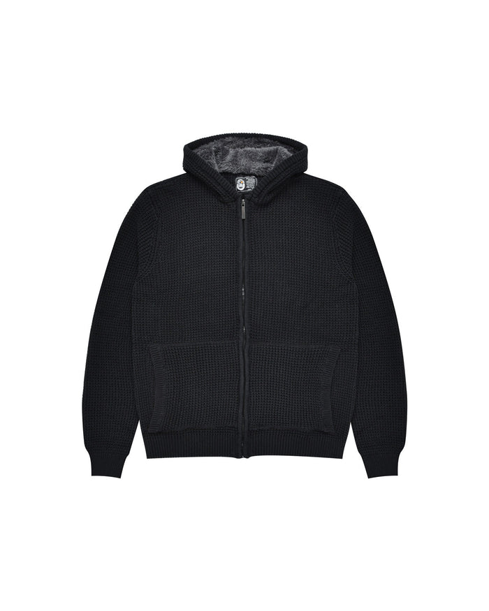 Uomo | Pullover In Maglia Nero Con Cappuccio Teddy - Scorpion Bay