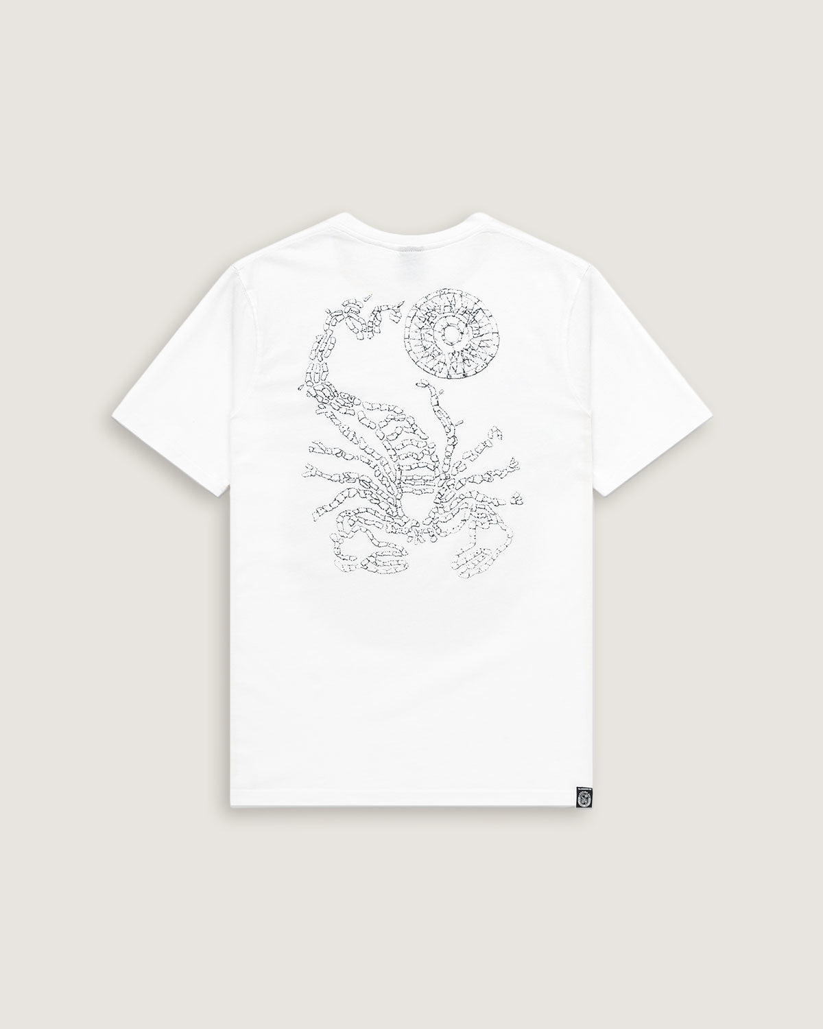 Uomo | T-Shirt Bianca 100% Cotone Con Stampa Scorpione A Rilievo - Scorpion Bay