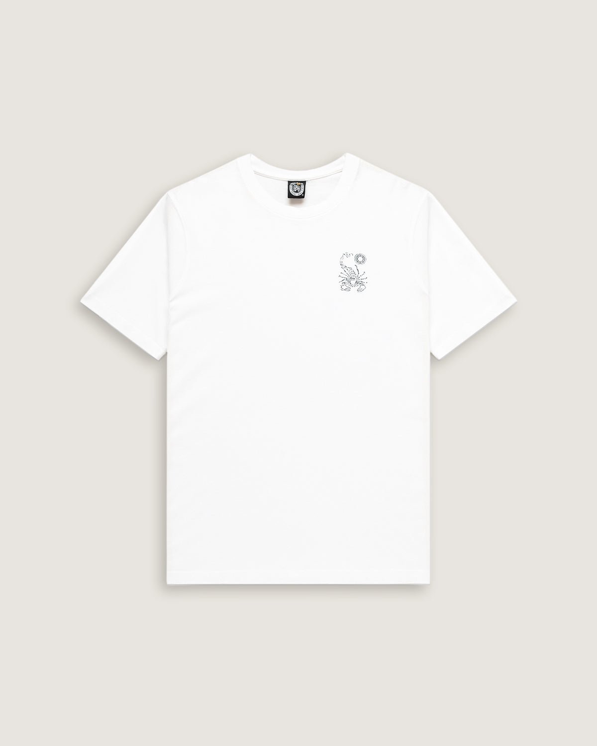 Uomo | T-Shirt Bianca 100% Cotone Con Stampa Scorpione A Rilievo - Scorpion Bay