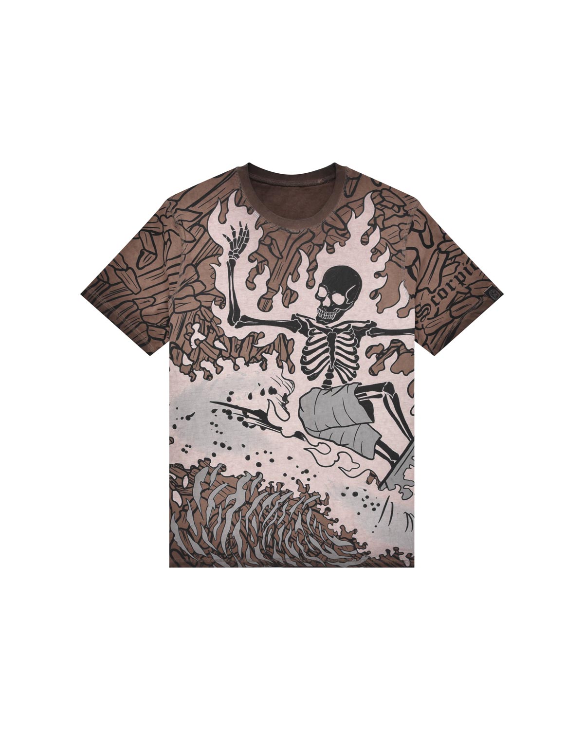Uomo | T-Shirt Doubleface "Hell Of A Surfer" Color Tabacco - Scorpion Bay