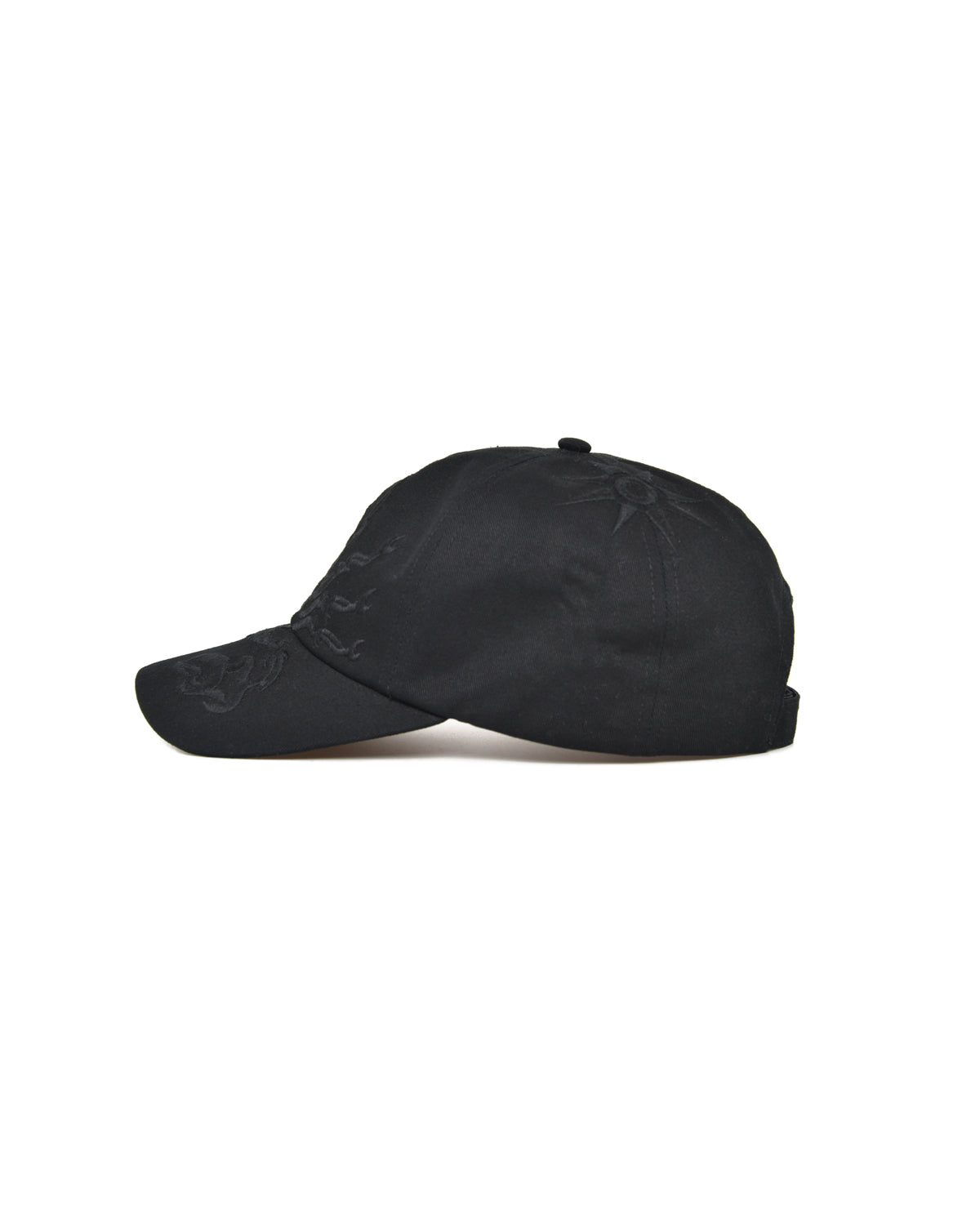 Cappello Baseball Nero 100% Cotone Con Logo Ricamato Tono Su Tono
