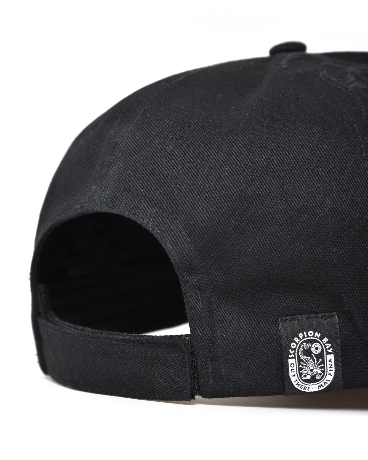 Black 100% Cotton Baseball Cap With Tone-On-Tone Embroidered Logo