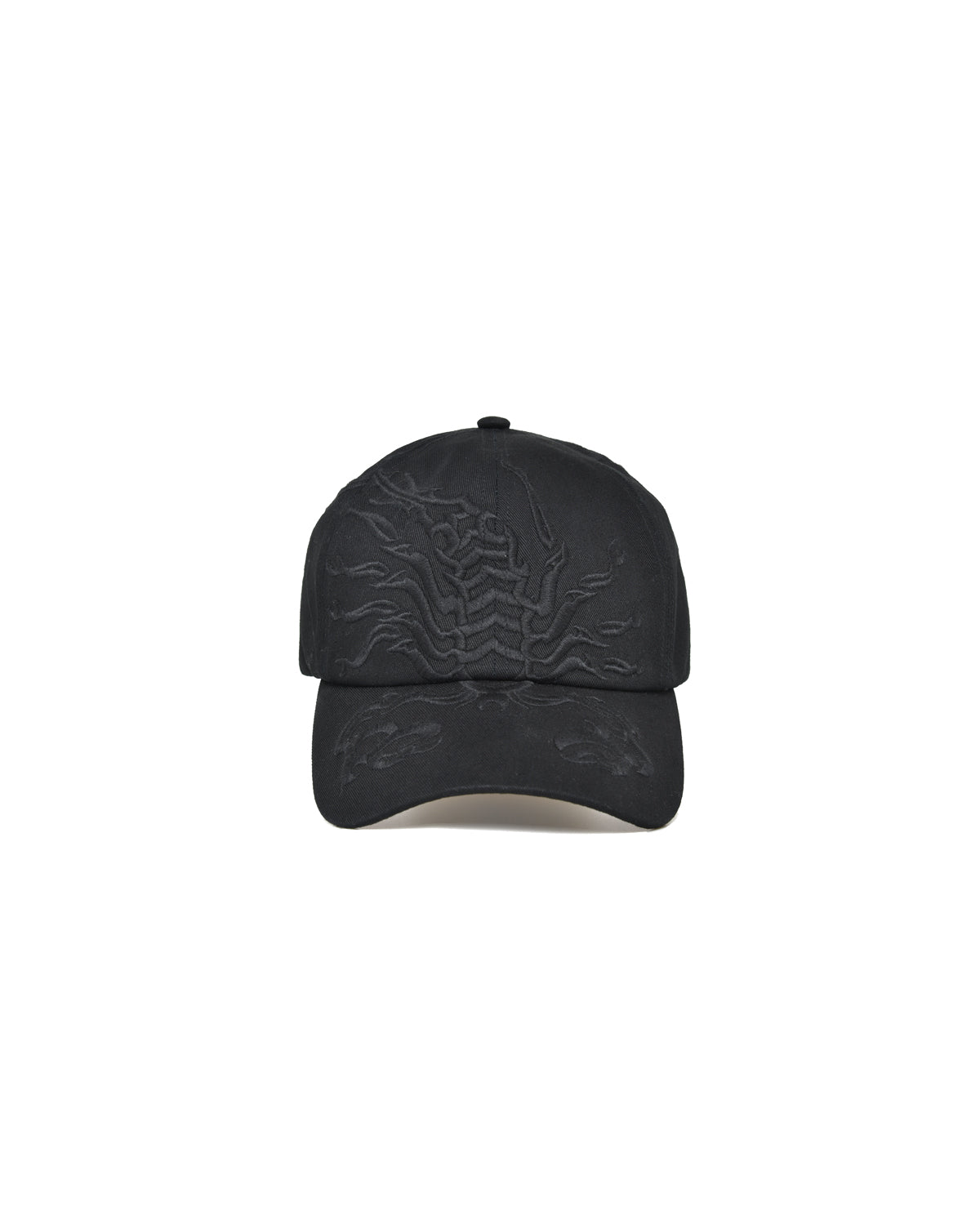Black 100% Cotton Baseball Cap With Tone-On-Tone Embroidered Logo