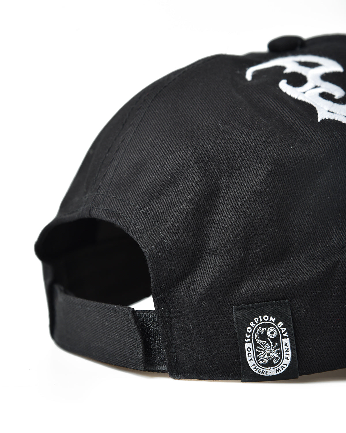 Black 100% Cotton Baseball Cap With Contrasting Embroidered Logo