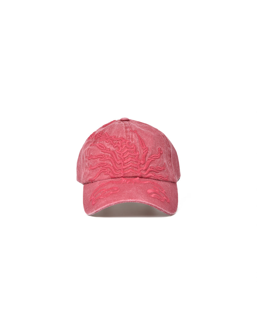 Bordeaux Cap Embroidered With Baseball Logo Tone-On-Tone
