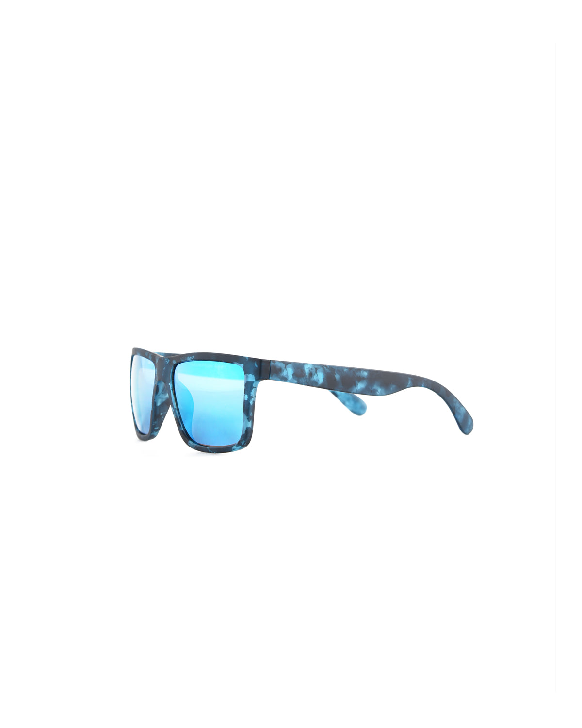 Light Blue Marbled Effect Sunglasses With Fluo Mirror Lens