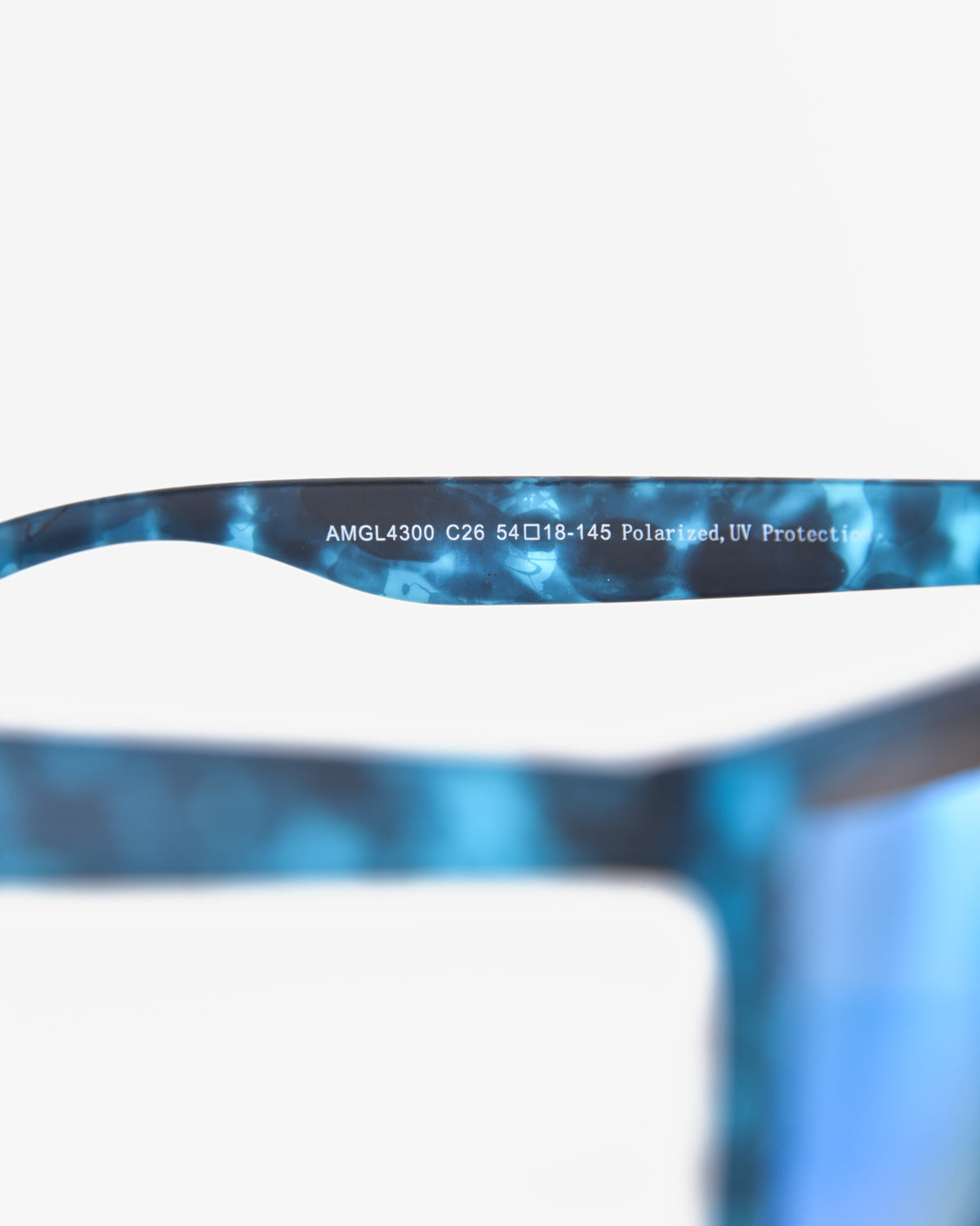Light Blue Marbled Effect Sunglasses With Fluo Mirror Lens