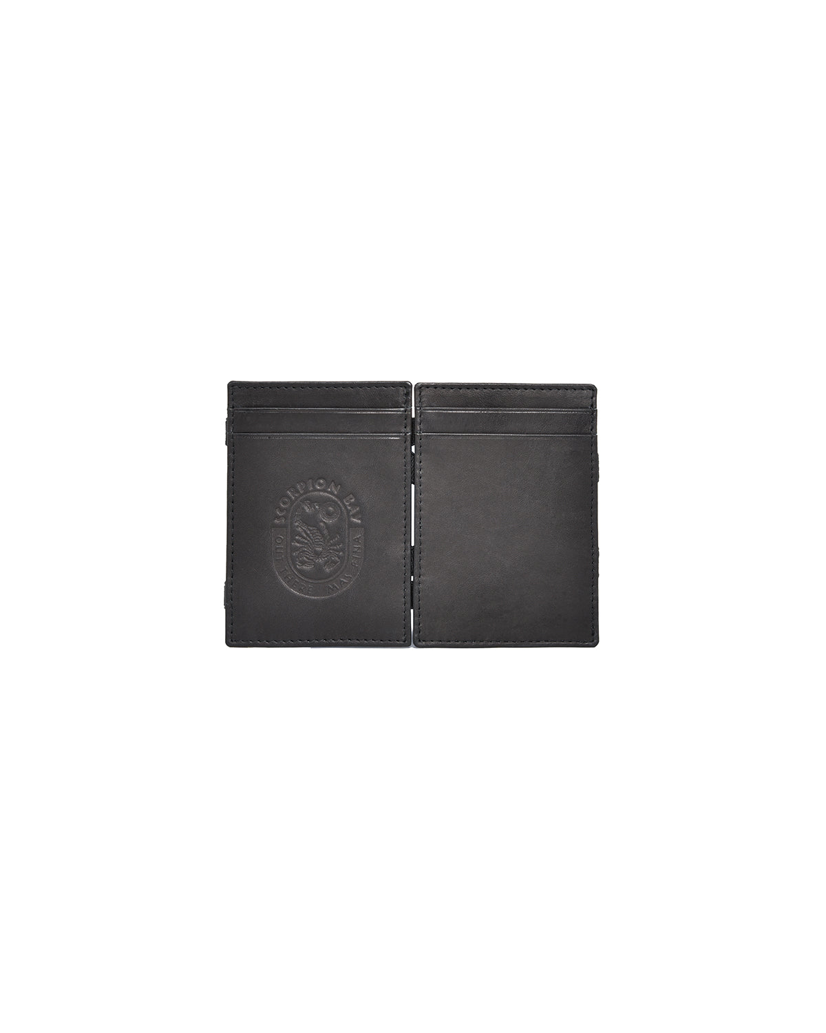 Black Leather Magic Wallet With Elastic Bands