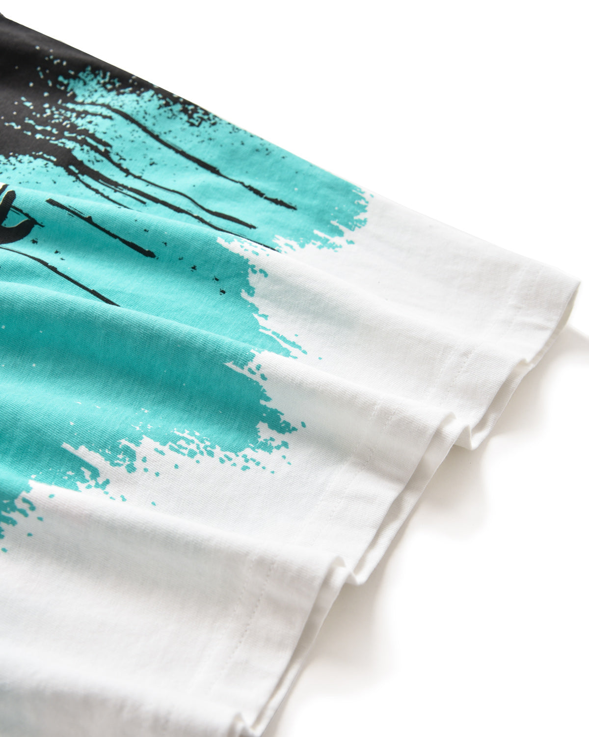 Kid | Aquamarine T-Shirt 100% Cotton With 'Robo Skull On Fire' Print
