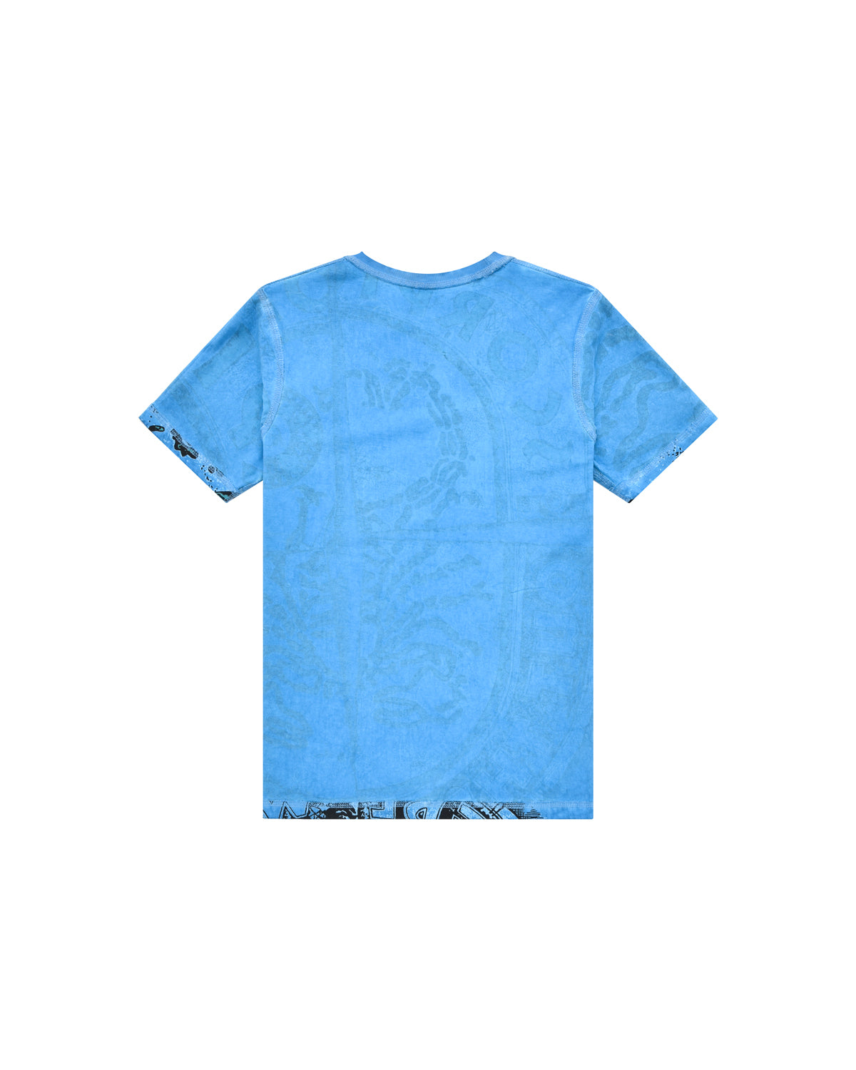 Kid | Turquoise Doubleface T-Shirt With 'Logo Cutaway' Print